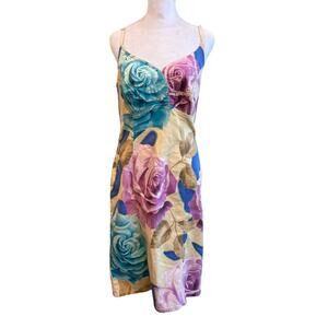 Vintage Angelo Marani Spring Floral Dress Size 46 (XL)